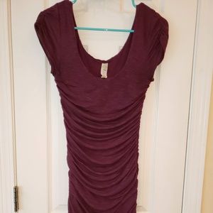 Free People Ruched Purple Dress